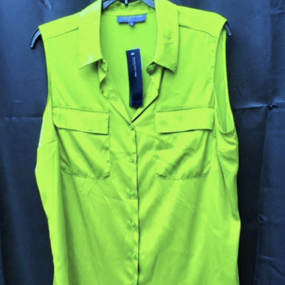 NWT $69 Jones New York sleeveless green blouse